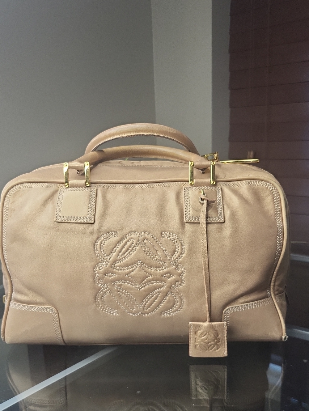 Loewe Brown Interior with Gold Zip Pull and Logo Plaque